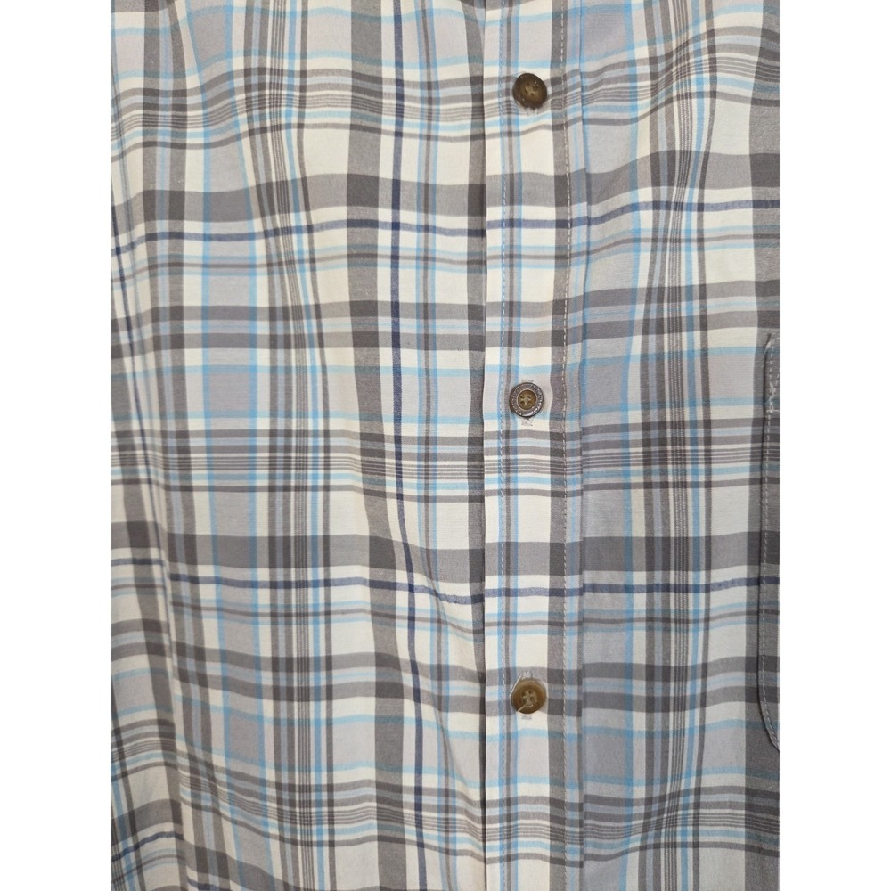 Architect‎ Blue Gray Plaid Short Sleeve Button Shirt XLT - Picture 3 of 7